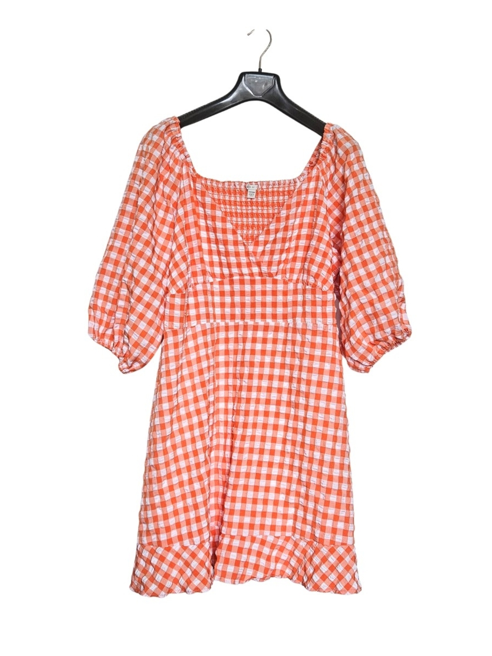 Cato Women's Plus Size 22/24W Orange Gingham Midi Dress